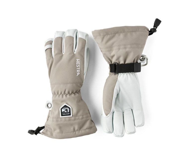 Hestra Army Leather Heli Ski Hanskar - Khaki